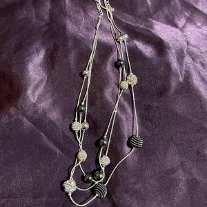 Pretty lane Bryant silver tone metal and bead necklace